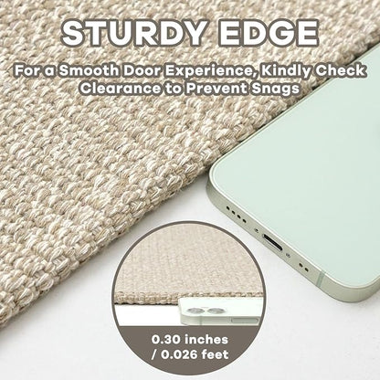 EARTHALL Washable Runner Rug 2x5 Ft Non Slip Runners for Hallways Cotton Rubber Backed Kitchen Runner Braided Indoor Floor Carpet Runners for Entryway, Hallway, Kitchen, Bedroom, Send/Beige