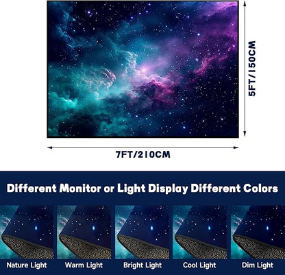 5' X 7' Galaxy Area Rug Dark Blue Starry Sky Carpets for Kids Bedroom Living Room Glitter Outer Space Throw Rugs Floor Mat