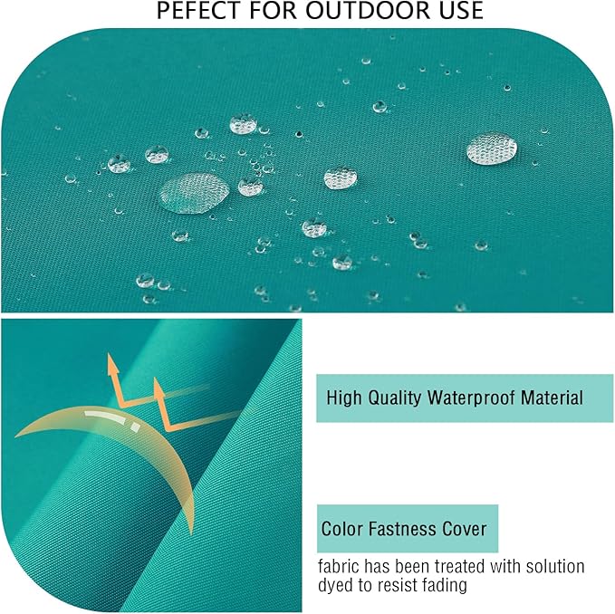 idee-home Outdoor Cushions for Patio Furniture, Outdoor Seat Cushion, Waterproof Couch Hampton Bay Deep Seat Replacement Chair Cushions for Garden Lawn Backyard Deck, 22 x 22 Peacock Blue