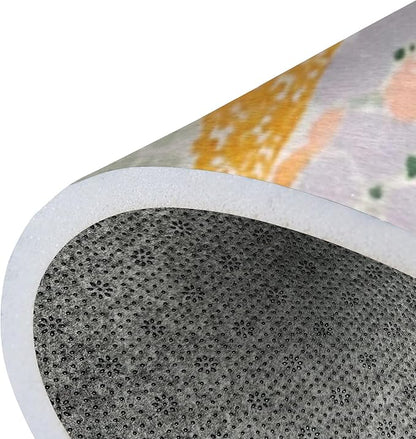 9CH Abstract Garden Floral Area Rug for Kids Bedroom 7' X 5' Natural Rainbow Flower Rugs Non-Slip Cute Soft Boho Carpet for Nursery Living Room Dorm Home Decor
