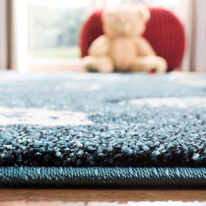 Safavieh Carousel Kids Collection Runner Rug - 2' x 8', Navy & Ivory, Non-Shedding & Easy Care, Ideal for High Traffic Areas for Boys & Girls in Playroom, Nursery, Bedroom (CRK167N)