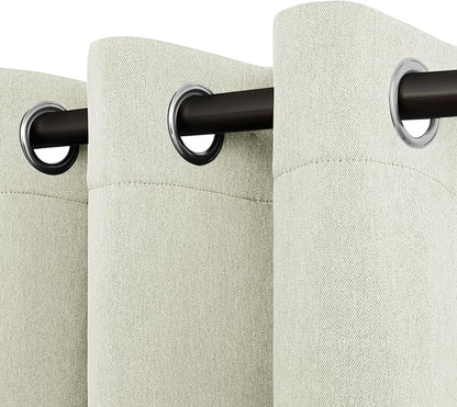 Easy-Going Linen Look Blackout Curtain 38x54 Inch Window Curtain Drapes for Bedroom, Living Room Thermal Insulated Room Darkening (Set of 2 Panels, Beige)
