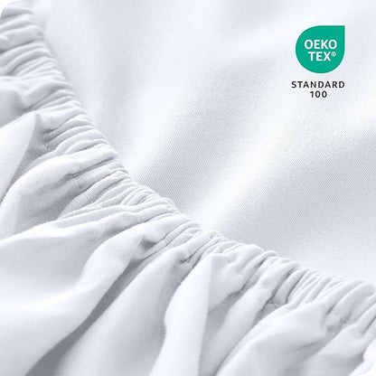 Bare Home 2-Pack Fitted Bottom Sheets Twin XL - Premium 1800 Ultra-Soft Microfiber - Deep Pocket (Twin XL, White)