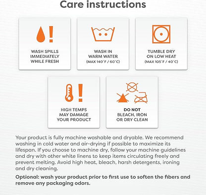 HOSPITOLOGY PRODUCTS Full Mattress Protector Hypoallergenic Natural Cotton - Waterproof - Fitted Cover - Machine Washable - 54" W x 75" L