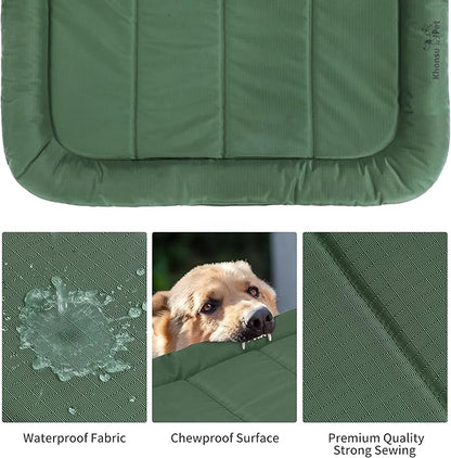 KHONSU PET Durable Dog Bed Tough and Tear Proof Dog Crate Bed, 800lbs Tear Strength PVC-Backed Waterproof Ped Bed Mat Indoor & Outdoor Use for Dogs up to 35 lbs