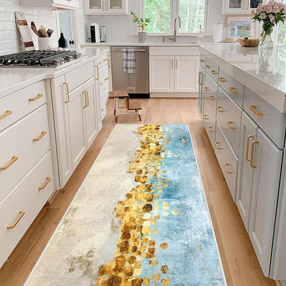 Runner Rug Washable 2x70 FT, Non Slip Rubber Backing Abstract Carpet, Soft Area Rugs for Bedroom Kitchen Hallway Entryway Bathroom, Customized