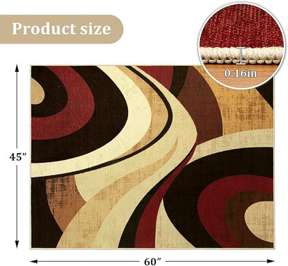 Office Chair Mat for Hardwood Floor, 60"x45" Easy Glide Computer Desk Mat Protector for Rolling Chair Under Desk Rug Nonslip Backing, Machine Wash, (Modern)
