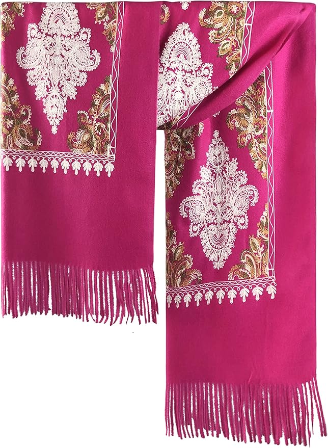 Urban CoCo Women's Embroidered Tassel Long Shawl Oversize Scarf Wraps for Women