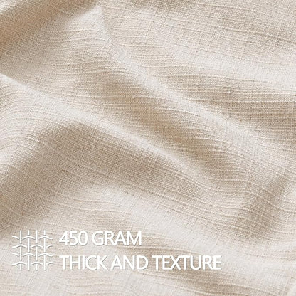 MIULEE Decorative Euro Sham Pillow Covers 24x24, 2 Pack Large Boho Farmhouse Neutral Throw Pillows for Bed, Thick Textured Modern Linen Cushion Cases Couch Sofa Living Room Home Decor, Natural Beige