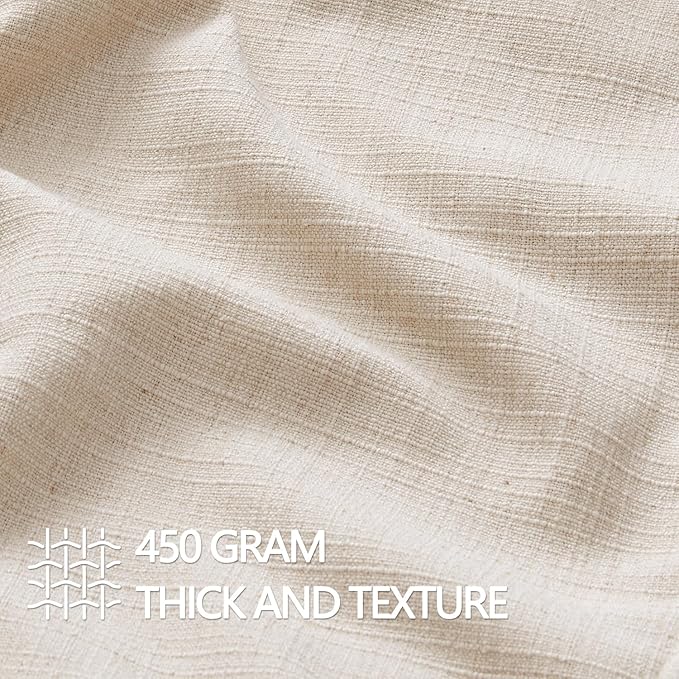 MIULEE Decorative Euro Sham Pillow Covers 26x26, 2 Pack Large Boho Farmhouse Neutral Throw Pillows for Bed, Thick Textured Modern Linen Cushion Cases Couch Sofa Living Room Home Decor, Natural Beige