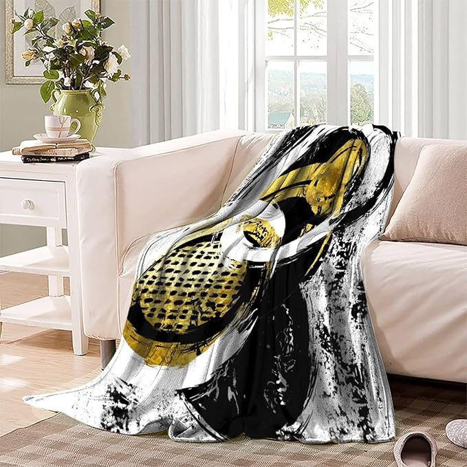 Black White Soft Blanket 60x80inch(150x200cm),Abstract Modern Oil Painting Art Watercolor Geometric Print Bed Blanket Lightweight Cozy
