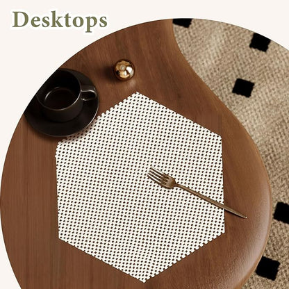 Shelf Drawer Liners for Kitchen Cabinets Non Adhesive Drawer Liner Thickened Refrigerator Liner White Quatrefoil Strong Non-Slip Paper for Tool Box, 11.8 x 354.3 Inches