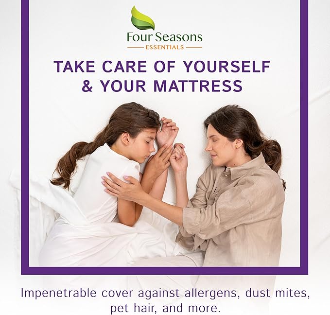 Split Top Queen Waterproof Mattress Protector (60" W x 80" L) - for Adjustable Bed with Flex Head - Hypoallergenic Premium Quality Cover Protects Against Dust, Allergens