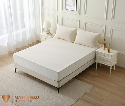 Deluxe Cooling Waterproof Organic Mattress Protector California King - Organic Cotton Percale Breathable Mattress Pad Cover - Naturally Cool for Hot Sleepers – Soft Natural Comfort
