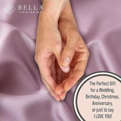 Bella Coterie 6 Piece Luxury Bamboo Viscose Split Top King Size Sheet Set | 34" Split for Adjustable Beds | 100% Organically Grown| Cooling | 18” Deep Pocket | 4 Pillowcases [Lilac]