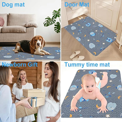 Quilted Pack n Play Sheet Fitted, Breathable Thick Pad for Pack and Play Mattress, Pack and Play Mattress Sheet fits Graco, Portable Mini Cribs, Play Yards, Padded Playpen Protector Cover