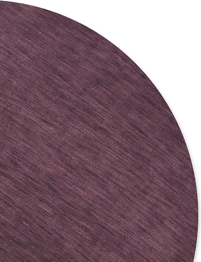 Hand Knotted Loom Wool ECO-Friendly Area Rugs - 10'x10', Round, Purple Color, Solid Plain Design, High Pile Thick Handmade Anti Skid Area Rugs for Living Room, Bed Room (L00111)
