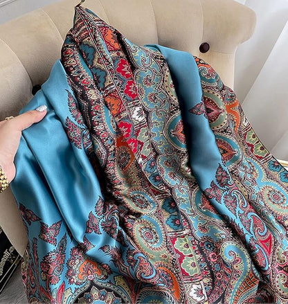 Fashion Scarves Scarf 100% Silk Feeling Scarf Silk Like Scarves Long Lightweight Sunscreen Shawls for Women