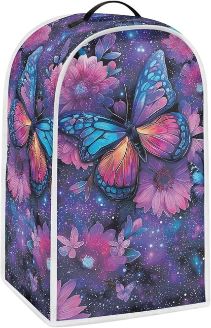Talayituse Butterfly Galaxy Flower Print Blender Dust Cover, Fingerprint Protection Cover for Stand Mixer or Coffee Machine, Home Kitchen Appliance Covers for Stain Dust Resistant Supplies