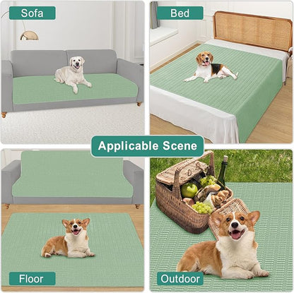 Foxdecor Couch Covers for Sofa, Chaise Cover Sofa Seat Covers, Anti-Slip Dog Mat Pet Pad Blanket for Chair Recliner Bed Furniture Protector, (Sage Green 40x50inch)