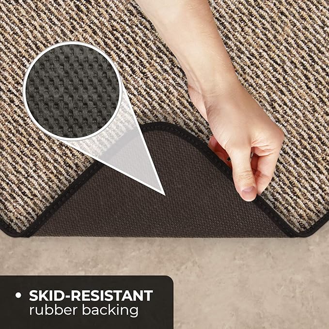 House, Home and More Skid-Resistant Carpet Runner - Black Ripple - 18 Feet X 27 Inches