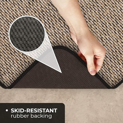 House, Home and More Skid-Resistant Carpet Runner - Black Ripple - 18 Feet X 27 Inches