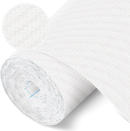 Self-Adhesive Shelf Liner Kitchen Liner, Waterproof Backed Paper Easy Peel and Stick Contact Liner Without Residue for Decor Your Desk Surface, Kitchen Countertops (White, 23.6 x 118.1 inches)