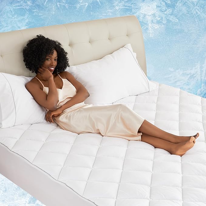 Sunflower Cooling Quilted Twin XL Mattress Protector, Mattress Pad Twinxl Chill Soft, College Dorm Twinxl Mattress Cover, 18-22" Extra Deep Pocket Thin Version, Machine Washable Durable