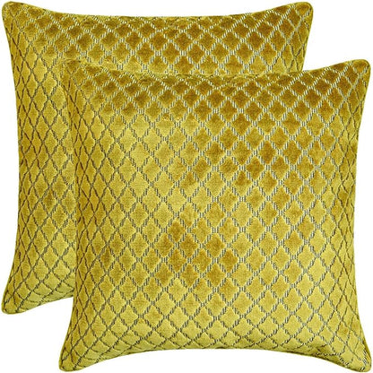 The HomeCentric Chartreuse Bed Runner for King/Queen/Twin Velvet Decorative Bed Scarf 53"x18" Bed Runner Without Pillow Cover, Geometric Bed Scarf Bedroom Décor Accent - Geolux Legacy Chartreuse