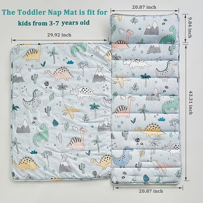 Toddler Nap Mat with Removable Pillow,Ultra Soft Slumber Bags for Girls,Kids Sleeping Bags with Roll Up Design, Perfect for Preschool,Daycare,Kindergarten