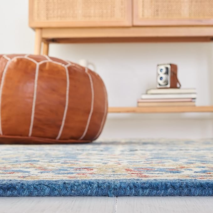 SAFAVIEH Antiquity Collection Runner Rug - 2'3" x 12', Dark Blue & Multi, Handmade Traditional Oriental Wool, Ideal for High Traffic Areas in Living Room, Bedroom (AT64B)