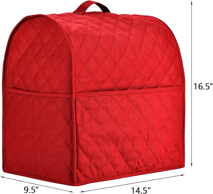 Stand Mixer Cover compatible with Kitchenaid Mixer, Fits All Tilt Head & Bowl Lift Models,The Fabric Is Pure Cottot,Fine, Soft, Not Easy to Fade, Not Easy To Pilling. (Fits for 6-8 Quart, Red)