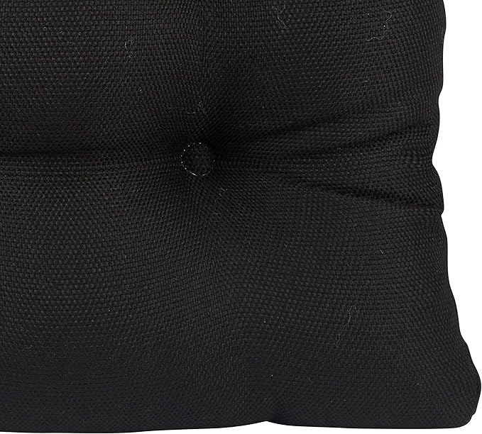 Klear Vu Gripper Overstuffed Universal Non-Slip Dining Chair Cushions for Kitchen Decor or Office Use, U-Shaped Skid-Proof Seat Pad, 17x17 Inches, 2 Count (Pack of 1), Solid Midnight Black