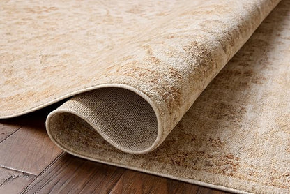 Loloi Chris Loves Julia Palma Collection PLM-04 Natural/Spice 9'-6" x 13'-1" Area Rug Vintage Style Boho Living Room Bedroom Carpet