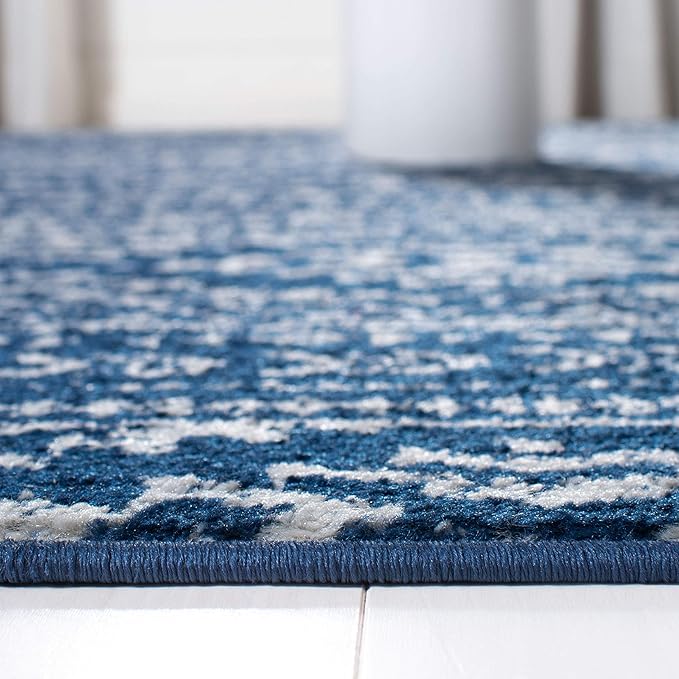 SAFAVIEH Area Rug 8x10 - Tulum Collection - Large - Navy & Ivory, Moroccan Boho Tribal Design, Non-Shedding & Easy to Clean, Ideal for Living Room, Bedroom, Dining Space (TUL272N)
