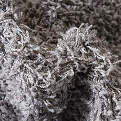 Unique Loom Solid Shag Collection Area Rug (6' 1" Octagon, Cloud Gray)