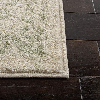 SAFAVIEH Adirondack Collection Runner Rug - 2'6" x 18', Ivory & Sage, Distressed Vintage Floral Design, Non-Shedding & Easy to Clean, Ideal for Hallway, Foyer, Entryway, Bedroom (ADR109V)