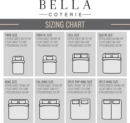 Bella Coterie Luxury Bamboo Viscose Twin XL Size Sheet Set | 100% Organically Grown | Ultra Soft | Cooling for Hot Sleepers | 18" Deep Pocket [Twilight Blue]