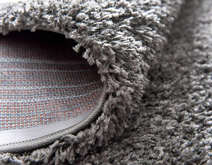 Unique Loom Solid Shag Collection Area Rug (6' 1" x 9' Rectangle, Graphite Gray)