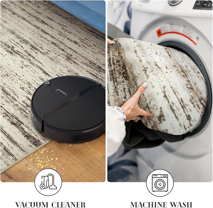 Modern Abstract Small Area Rug Indoor 3x5 Washable Rug Non-Slip Soft Entryway Rug Beige Kitchen Mats Thin Print Faux Wool Floor Carpet Throw Rugs for Entrance Bedroom Office Home Decor