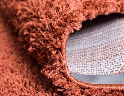 Unique Loom Solid Shag Collection Area Rug (8' x 11' Rectangle, Terracotta)