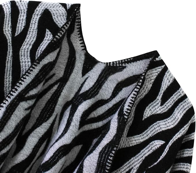 Women's Vintage Pattern Open Front Poncho Cape Shawl Winter Shawl Wraps