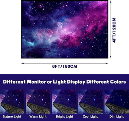 Purple Galaxy Rug Space Rugs Colorful Throw Rug Non-Slip Sun and Cloud Carpet Doormats for Living Room Bedroom Apartment Dorm Floor Mat 71 in x 47 in