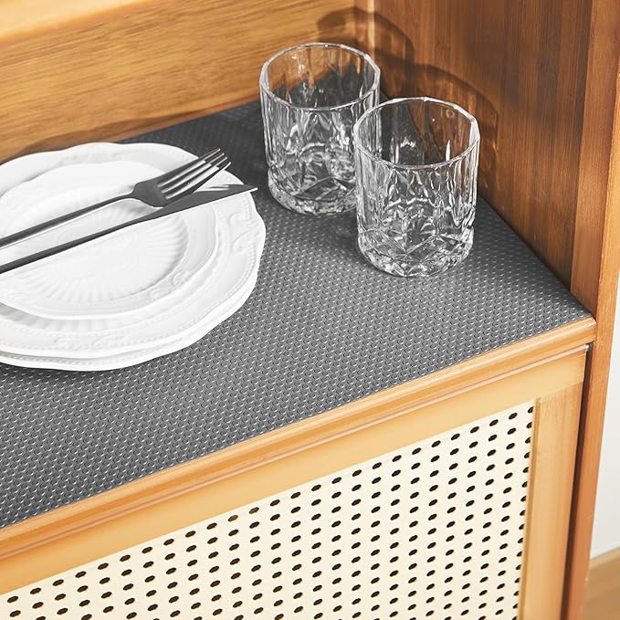 100% EVA Shelf Liner for Kitchen Cabinet, 12" x 120" Drawer Liners Non Adhesive Non Slip Waterproof Plastic Paper, Dresser Pantry Bathroom Refrigerator Protector, Grey
