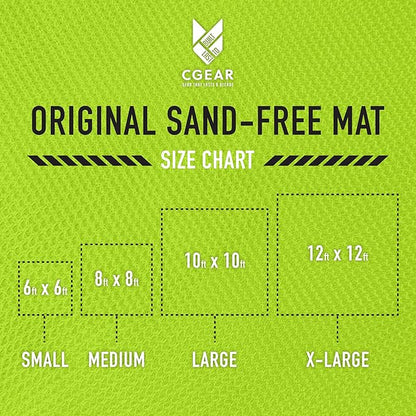 CGEAR Original Sand-Free Outdoor Rug Camping Mat - Water-Resistant & Anti-Fade Material - Military-Grade - Reversible Design - Area Rug for Beach, RV, & Picnics - Travel Bag