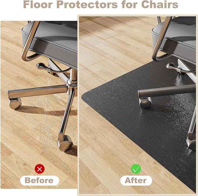 [Thickened to 2.0mm] 40"x 50" Office Chair Mat for Hardwood, Vinyl Computer Floor Mat, Anti-Slip Desk Mats for Hardwood, Easy to Clean Office Chair Floor Protector, Durable Rolling Chair Mat