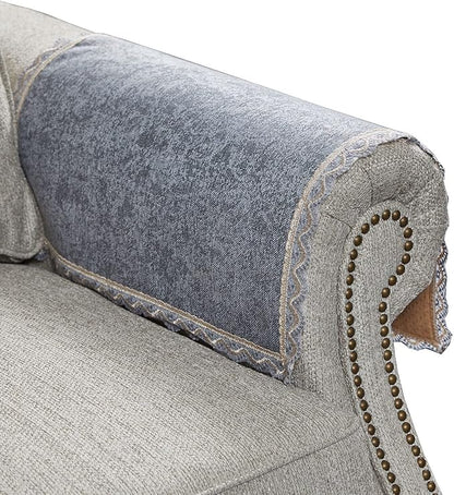 MINJIATEX Couch arm Covers,Non-Slip lace Sofa arm Covers Set of 2 Washable Sofa armrests Covers for Living Room Recliner Chair arm Cover Protectors for Leather Sofa armrest slipcover (GYDF-Grey)