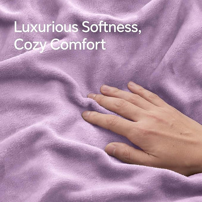 BEDELITE Flannel Pillowcases Standard Set of 2, Super Soft Fleece Pillow Case Cover with Zipper for Bedroom, Sofa, Couch,Luxury Cozy Fuzzy Velvet Pillow Shams for All Seasons(20x26 Inches, Lavender)