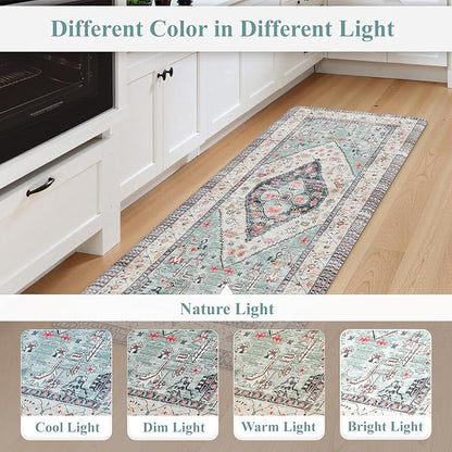 KIMODE Farmhouse Kitchen Mats,Anti Fatigue Kitchen Rugs Sets of 2, Non Slip Waterproof Kitchen Floor Mats, Ergonomic Cushioned Comfort Standing Mat for Laundry, Office, Sink,Desk,Blue