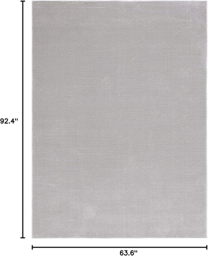 SAFAVIEH Revive Collection Area Rug - 5'3" x 7'7", Grey, Solid Design, Non-Shedding & Easy Care, Ideal for High Traffic Areas in Living Room, Bedroom (REV102F)